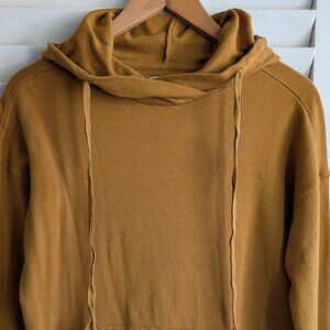 Pact  Organic Cotton Gold Airplane Poncho Hooded Sweatshirt Size XS